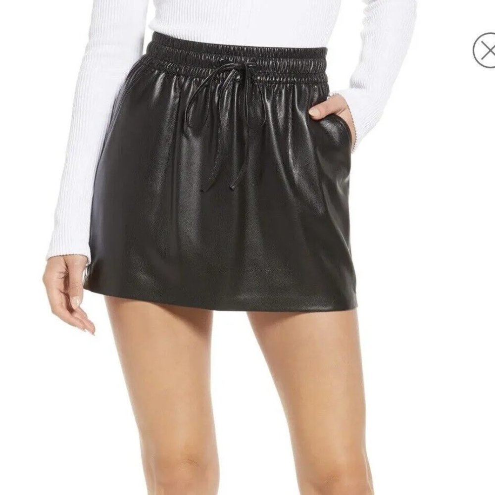 Good American Faux Leather Mini Skirt 2xl